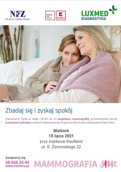 plakat promujący mammografię
