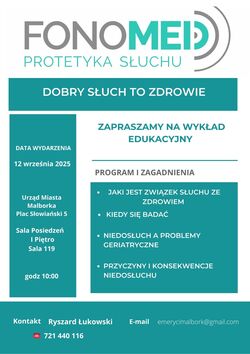 plakat z informacjami