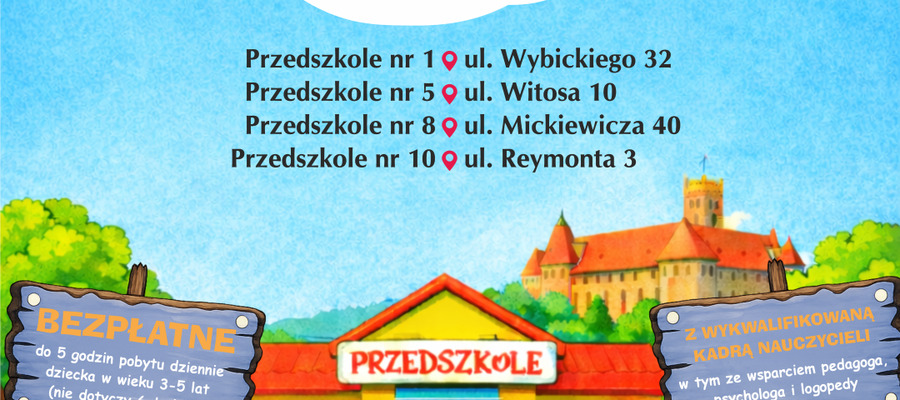 Publiczne przedszkola w Malborku czekają! Rekrutacja startuje 3 marca!
