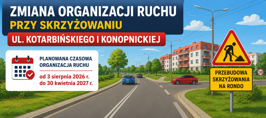 grafika skrzyżowania z informacjami o robotach