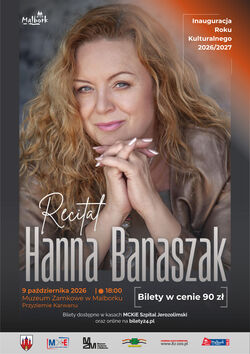 Plakat z informacjami i zdjęciem Hanny Banaszak