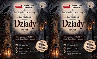 SP 3 i SP 9 zaprasza na Narodowe Czytanie