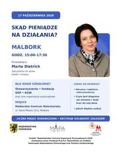 grafika z informacją o szkoleniu i zdjęciem prowadzącej